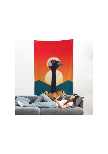 Minimal Devekuşu Duvar Örtüsü-7652