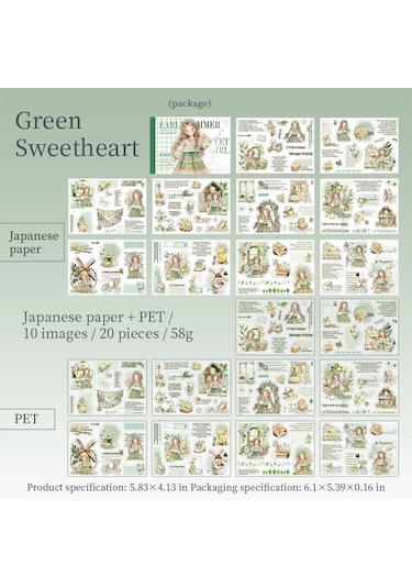 Yoofun 20 Sayfa Kawaii Karakter Çıkartma Kitabı Erken Yaz Sevgiliye Kız Yaratıcı Dıy Dergisi Malzeme Kolaj Çıkartmalar Kırmızı