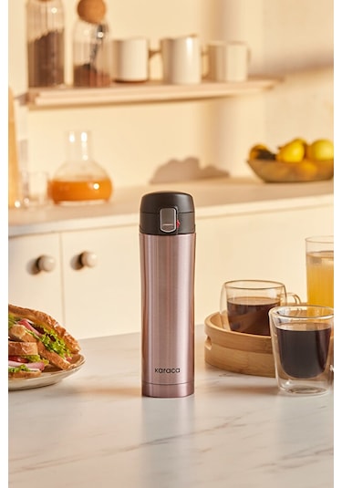Karaca Pluton Çelik Sızdırmaz Termos Rose Gold 450 ml