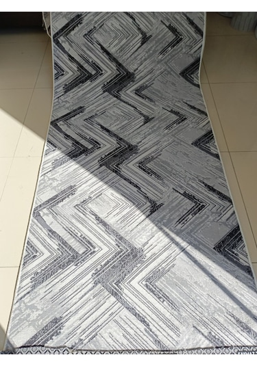 Gri Modern Desen Yıkanabilir Kaymaz Dört Mevsimlik Salon Banyo Balkon Genç Odası Kesme Halı Gri 4