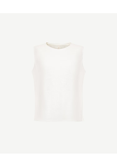 Yargıcı Kolsuz Bisiklet Yaka Tshirt 25ykts9043p 037 Ekru