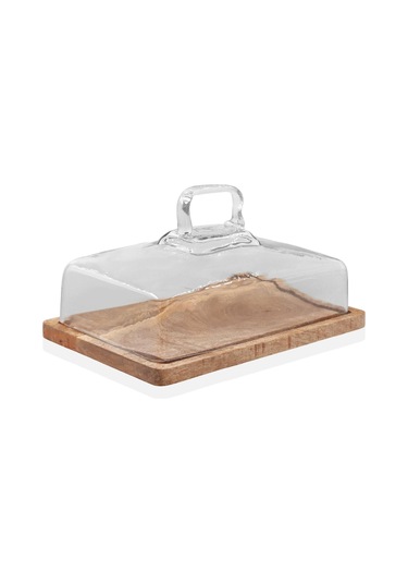 The Mia Madera Dikdörtgen Kek Saklama Fanusu 16x28x18 Cm