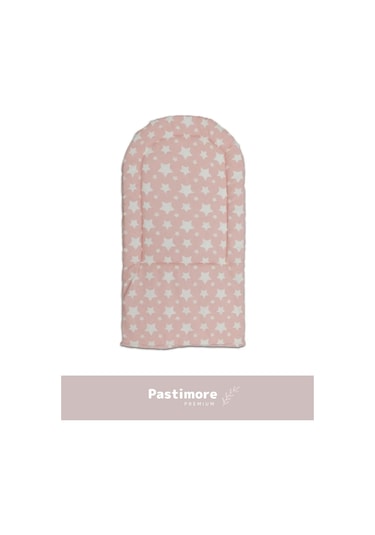 Premium Rahat Taşınabilir %100 Pamuk Pembe Lüx Mama Sandalyesi Minderi