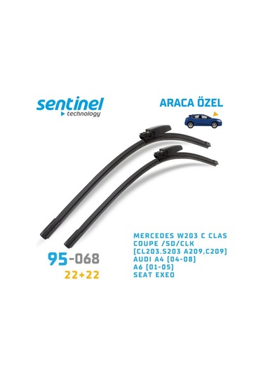 Araca Özel Silecek Takımı Muz Audi A4 2004-2008 22"+22" 55 Cm2 Ön