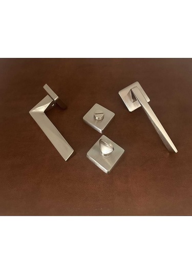 Vista Saten Kare Rozetli Wc Banyo Kapı Kolu 1 Takım