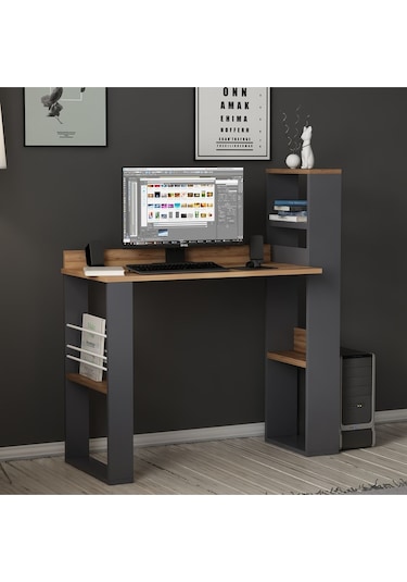 Aron Çalışma Masası Bilgisayar Masası Ofis Masası Antrasit - Kemençe