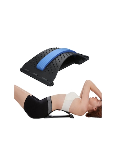 Gajeena Bel Ağrısı İçin Manyetik Masaj Ve Germe Cihazı, Mavi-siyah Renk, Lumbar Düzeltme Aparatı Siyah - Mavi