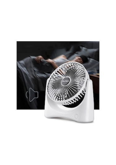Mini Masa Fanı Sessiz 3 Hızlı Usb Beslemeli Ze1f0w Beyaz
