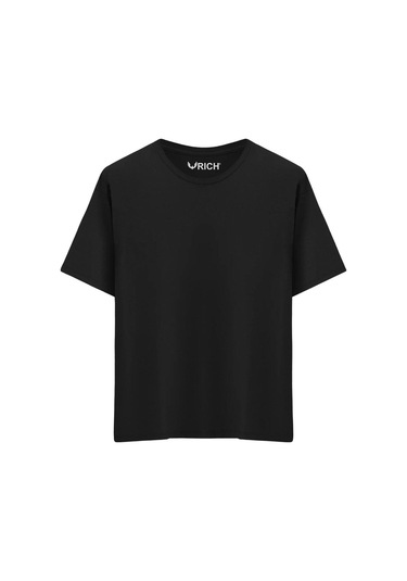 Erkek 4 Lü Paket %100 Pamuk Oversize Tişört Basic Bisiklet Yaka Kısa Kollu T-shirt SIYAH