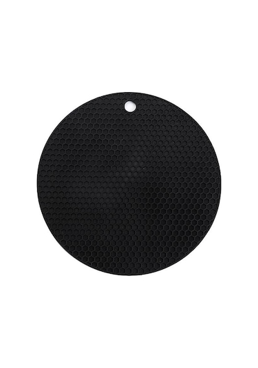 Siyah Yuvarlak Yalıtım Silikon Mat Kaymaz Isıya Dayanıklı Anti-haşlanma Petek Mikrodalga Fırın Mat Pot Tutucu Kalınlaşmak Bardak Siyah