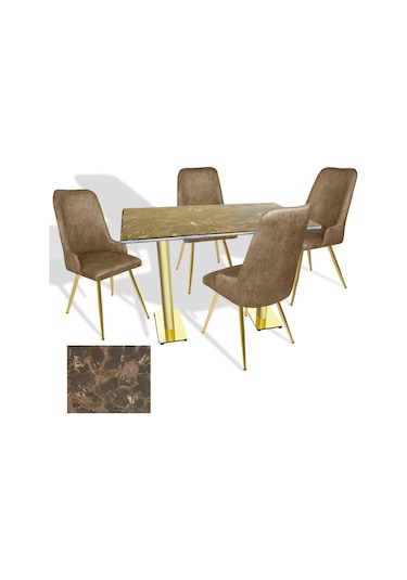 Karanfil Gold Werzalit - Çırağan Gold Masa Takımı 80x140