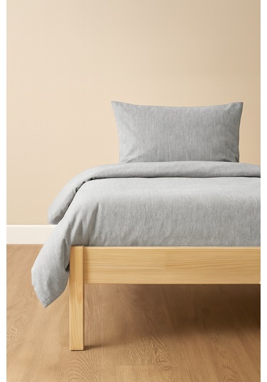 Tek Kişilik Nevresim Takımı Gri Eco Cotton Gri