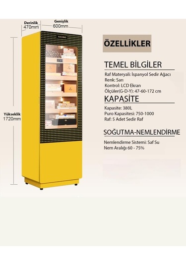 Raching Elektronik Puro Dolabı Sarı-siyah Coh275a