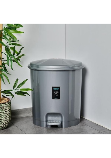 Motek Elit Pedallı İç Kovalı Çöp Kovası - 22 Lt Gri