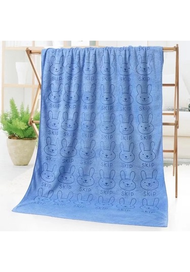 Zyzqstore 70x140 Cm Tavşan Mikrofiber Banyo Havlusu, Sevimli, Yumuşak, Çok Renkli, Modern Tasarım, Hafif Kullanım Çok Renkli