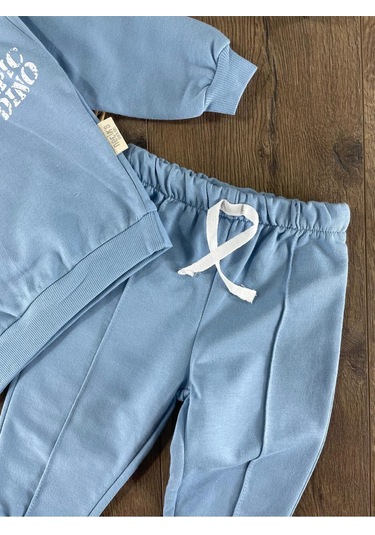 Dino Baskılı Relaxed Eşofman Takımı Mavi