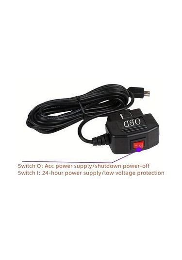 Xuweiwei Usb Mini Interface Obd2 Adaptör 35 Metre Usb C Obd2 Kablosu 24 Saat Kamera Şarj Aleti 12-24v 5v3a