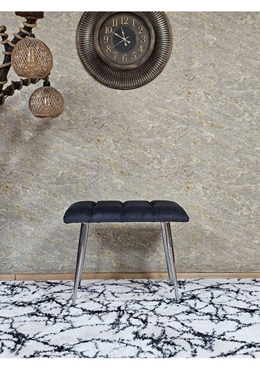 Krom Sivriltme Ayaklı 60 Cm Puf Bench - Puf - Bench - Oturak - Mu Çok Renki