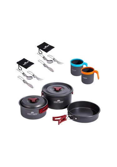 Onoff Kamp Kampçı Şefi: Tencere, Tava Ve Çay Seti ttcay-2938 Antrasit