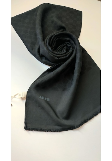 Aker Siyah Elegance Monogram Şal Siyah