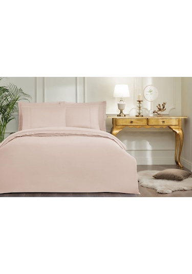 Özdilek Sadem Organik Soft Line King Size Saten Nevresim Takımı Bej
