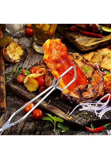 Kosona Uzun Saplı Paslanmaz Çelik Barbekü Kolu, Islak Yemekleri Ters Çevirirken Elleri Korur, Ev Ve Dış Mekanlarda Kullanım İçin Uygun Çok Renkli