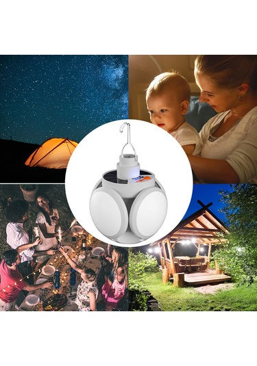 Eunewr Solar Enerji Kamp Lambası, 45 Led Kamp Lambası, Kancalı Mavi