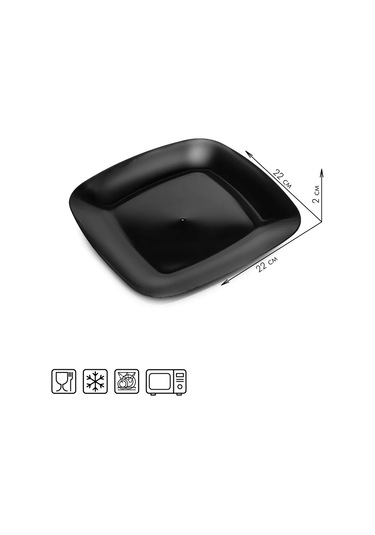 Al' Ternatıva 25 Parça Plastik Yemek Tabağı Seti 203018689 Siyah