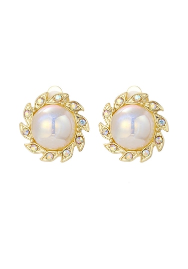 E2209-12 Renkli İnci Barok Küpe İnci Kulak Klipsi Kulak Piercing Olmadan Kadınlar