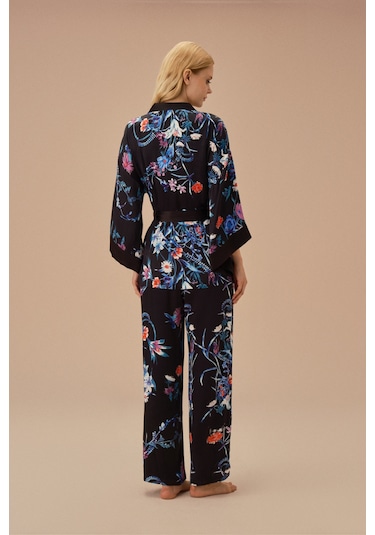 Suwen Geisha Sabahlık St4430615846 Çiçek Baskılı Çok Renkli