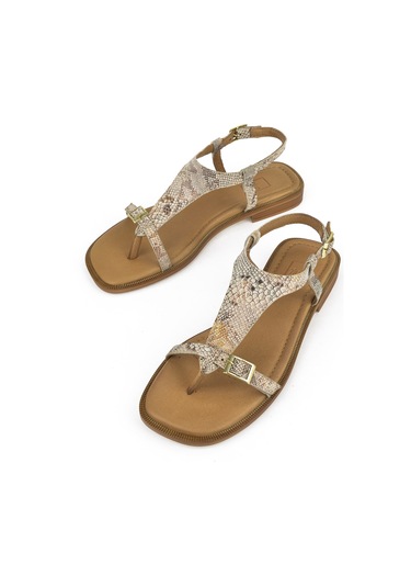 Ziya, Kadın Hakiki Deri Sandalet 1511047z16219 Bej-yılan 1511047z16219 460 Bej-yılan Bej