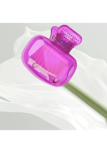 Pazly Taşınabilir Suntek Seyahat Mor Kapağı Kafası Fırçası Diş İf Mor