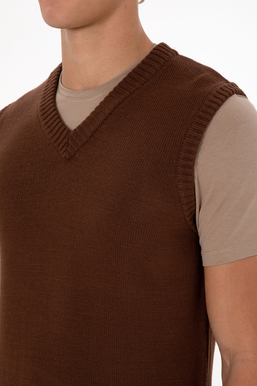 U.s. Polo Assn. Erkek Kahverengi Süveter 50318158-vr029 Kahverengi