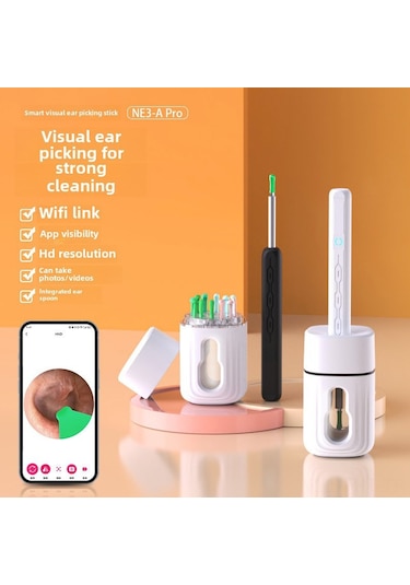Hangfox Çocuklar İçin Kablosuz Görünümlü Kulak Temizleyici - Ne3-a Hd Endoskopik Kulak Kaşığı, 50 Dakika Pil Ömrü, Taşınabilir Ve Güvenli Tasarım