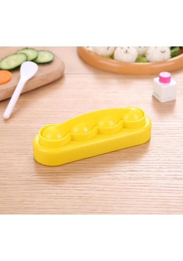 1 Set Pirinç Topu Kalıbı Top Şeklinde Suşi Kalıpları Kaşıklı Çalkalama Kalıbı Deniz Yosunu Kabartma Kalıbı Çocuklar İçin Kendin Yap Yemek Suşi Araçları Sarı