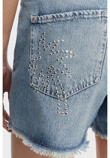 Guess Bayan Şort W6gd74 D0726 Skv1 Lacivert