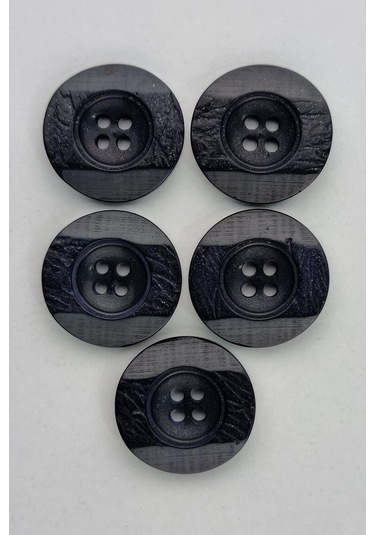 Küçük Boy Akrilik Dört Delikli Lacivert Kaban Çeket Hırka Yelek Düğmesi 5 Adet