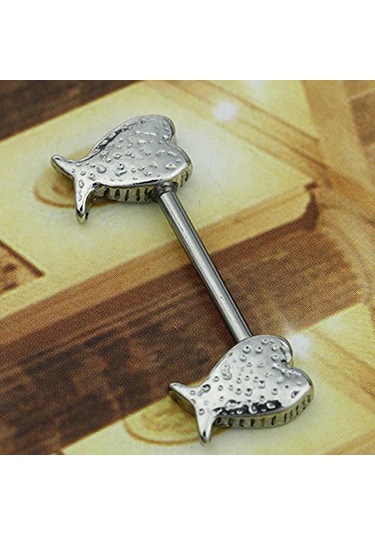 Homyl 1 Çift Paslanmaz Çelik Melek Kanatları 16g Meme Halkası Gümüş