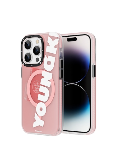 iPhone 13 Pro Max Uyumlu Kılıf Magsafe Şarj Özellikli Youngkit Binfen Serisi Yazı Temalı Kapak