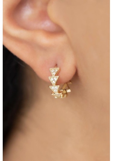 Altın Tasarım Küpe KGA0041