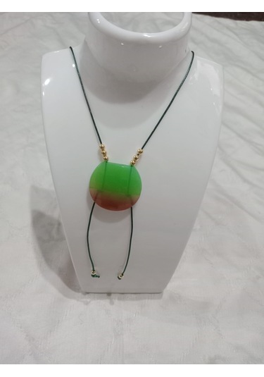 Deri İpli Yeşil Kolye Yeşil