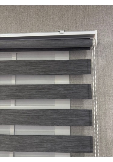 Donatti Bambu Zebra Stor Güneşlik Perde Füme Koyu Gri Füme Koyu Gri