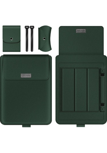 Lemestar Huawei Mate 14,  Mac 15.6/16/17 İnç Laptop İç Çantası Ve Standlı Saklama Çantası - Pembe Renkli