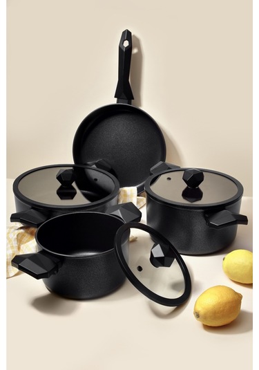 Gal 7 Parça Tencere Seti Siyah
