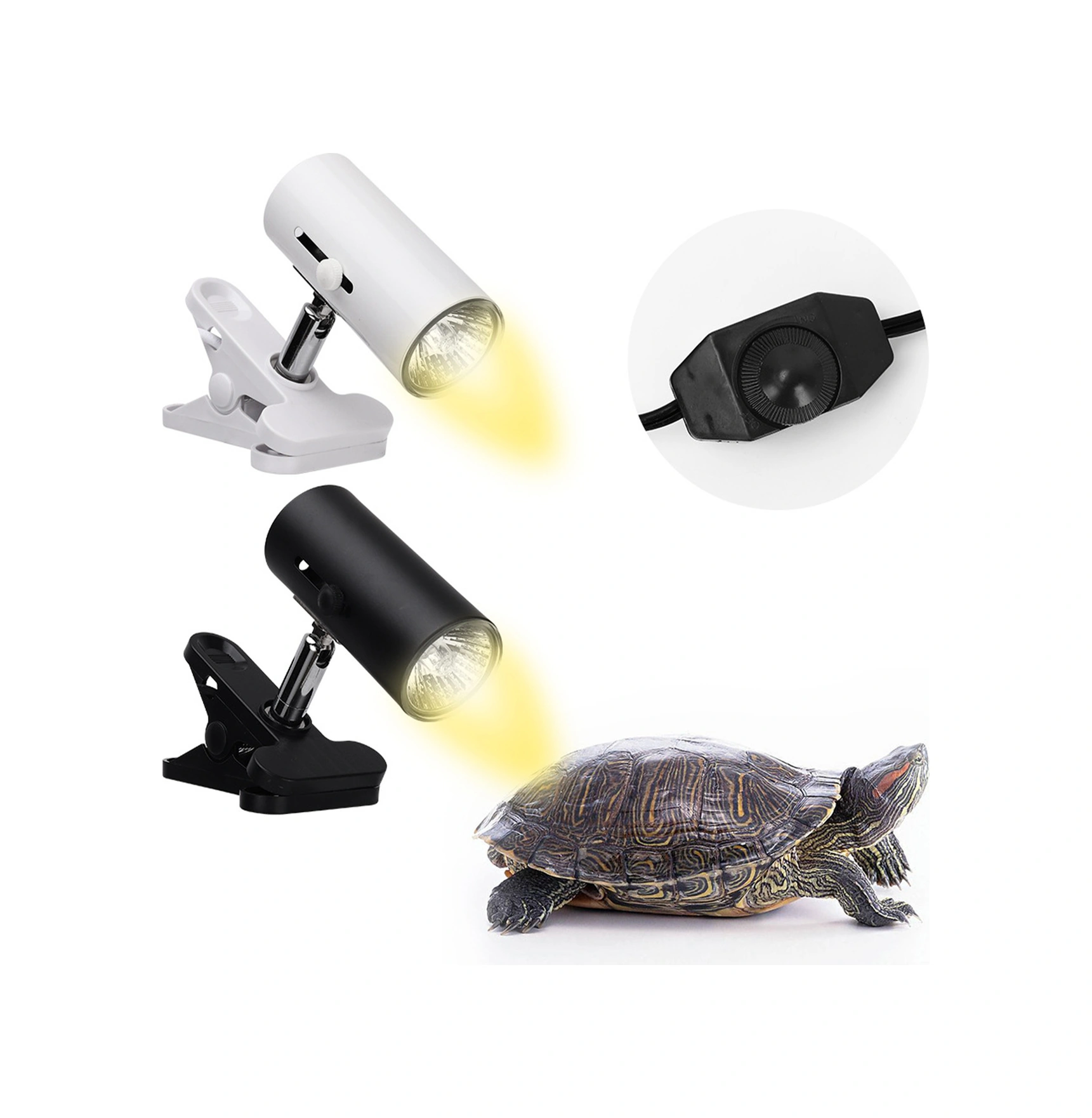 Skycity Sürüngenler İçin Isıtıcı Işık, Güneş Işığı Simülasyonu, E27 Vida, 50w Ampul, Döner Bağlantı, Avrupa Standartı, Siyah Siyah