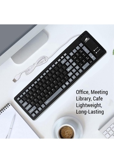 Springsun Taşınabilir Katlanır Usb Silikon Klavye - Sessiz, Su Geçirmez Ve Hafif 103 Tuş