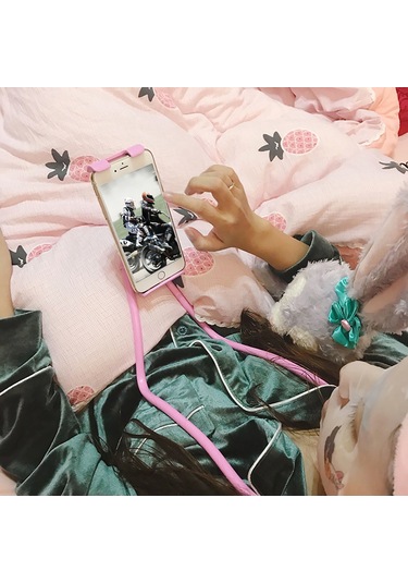 Ximistore9 Esnek Bükülebilir Boyu Uzatılmış Plastik Telefon Tutucu - 360 Döner, Dikey/yatay Kullanim, Elini Serbest Bırakır Beyaz