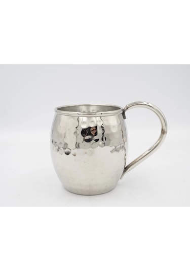 Bakır Kupa Tombul Çekiç Dövme Model Gümüş Renk 2'li