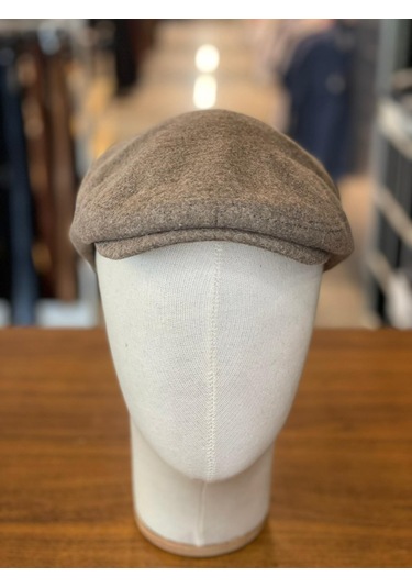 İngiliz London Model Kaşe Kumaş Kasket Şapka Vizon