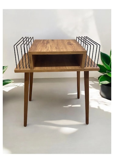 Plak Ve Pikap Sehpası 2 Li Atlantik Çam Ahşap Ayaklı